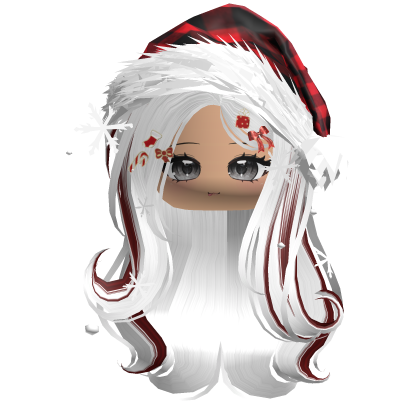 Lush Gentle Swirls w/Santa Hat (White&Red)