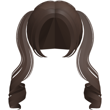 ♡ kawaii long brown curly pigtails