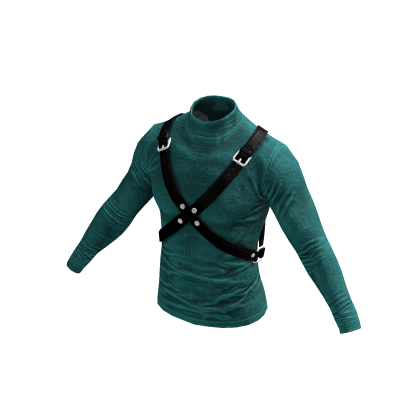 Cyan Knit Strapped Harness Sweater