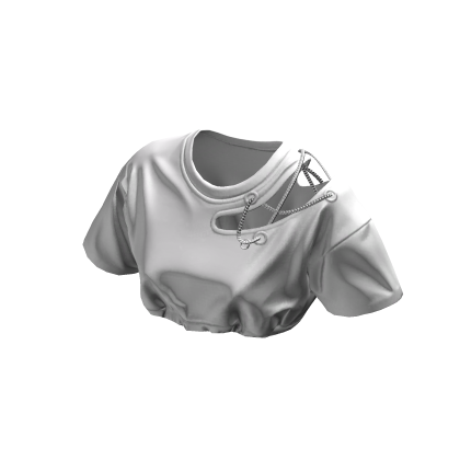 Y2K Cutout Chain Cropped Tee White [JEYS]