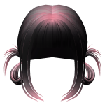 Black w/ Pink Soft Lazy Tied Pigtails