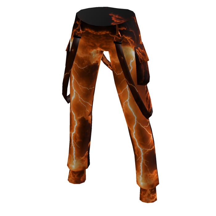 Orange Lightning Bolt Pants