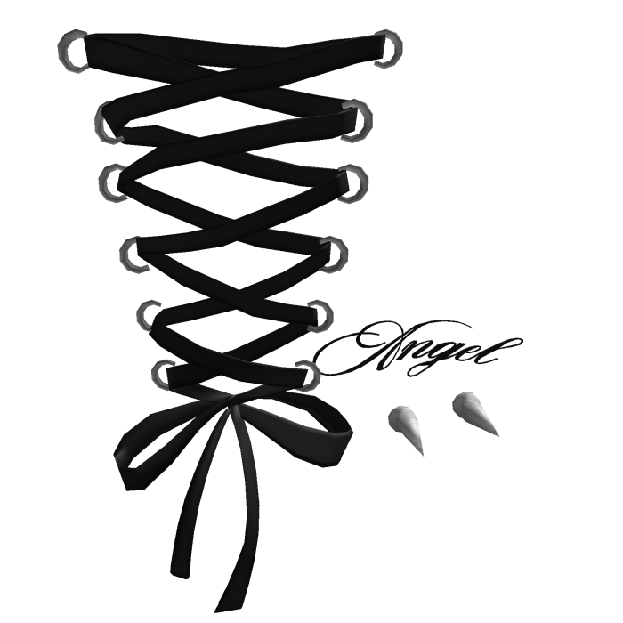 angel black pierced silk bow  ⋆˚࿔