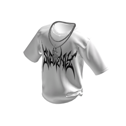 White SVDDENLY T-Shirt w/ Double Dollar Chain thumbnail