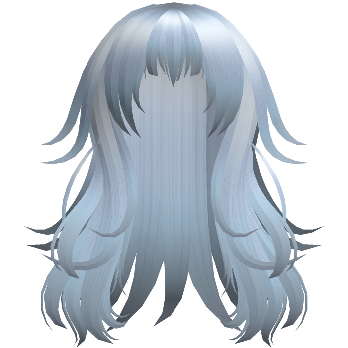 Anime Messy Long Hair w/ Spiky Ends (Sky Blue)