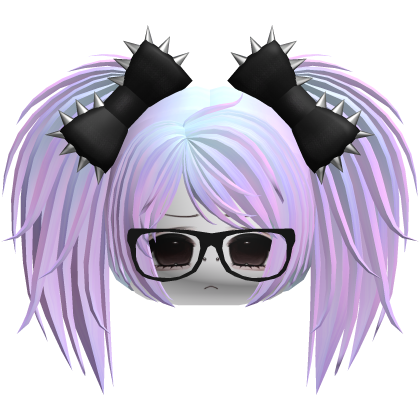 Gothic Moe Pastel Pink Messy Pigtails /w Glasses