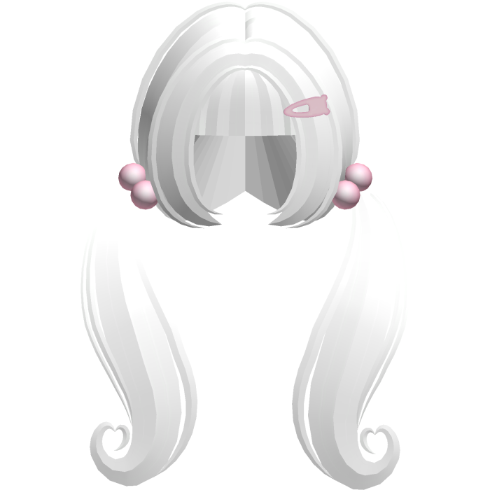 ♡ adorable moe wavy long cute  pigtails (white)