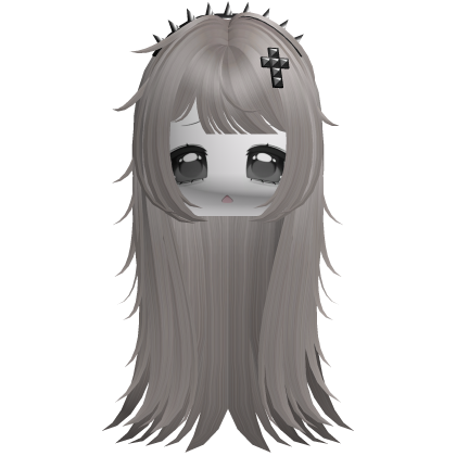 Vkei Moe Ash Brown Messy Hair /w Spiky Headband Roblox item