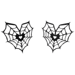 Little Wings Spiderweb Heart Black Glitter