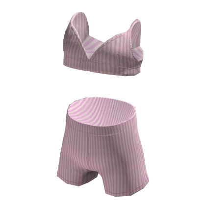 Cottagecore Pink Striped Top & Short Set thumbnail