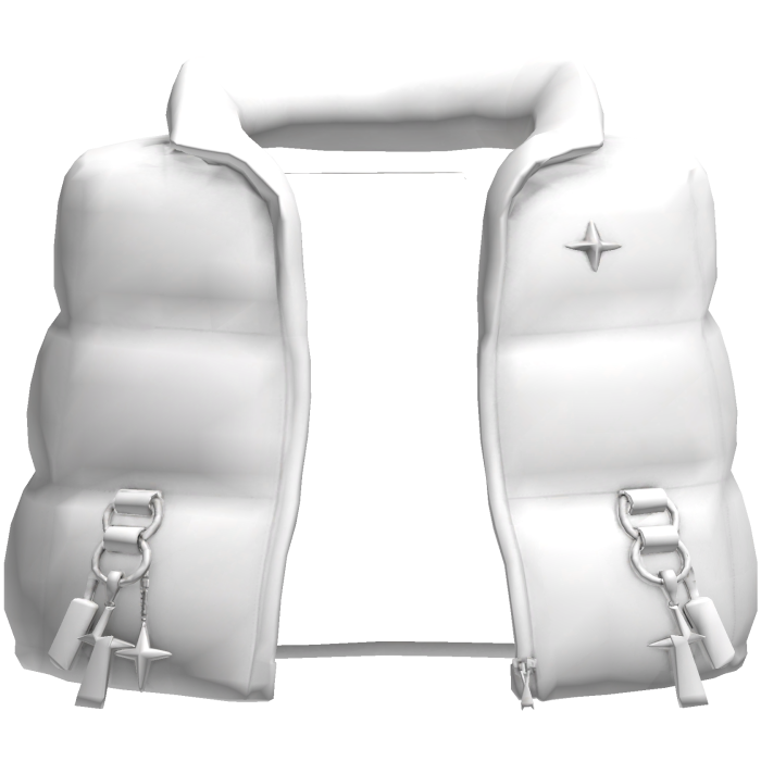 White Luxury Y2K Puffer Vest 1.0
