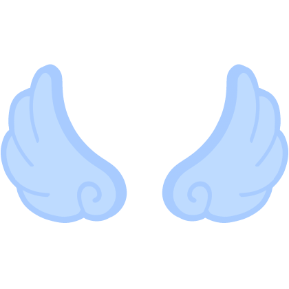♡ Cute Flared Glowing Angel Wings in Pastel Blue