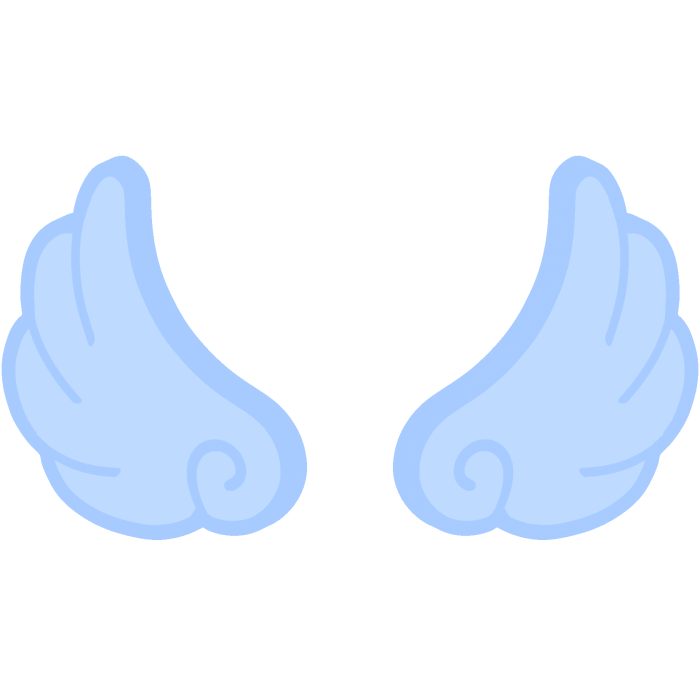 ♡ Cute Flared Glowing Angel Wings in Pastel Blue