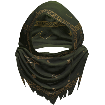 Green Sorcerer Distressed Rune Hood