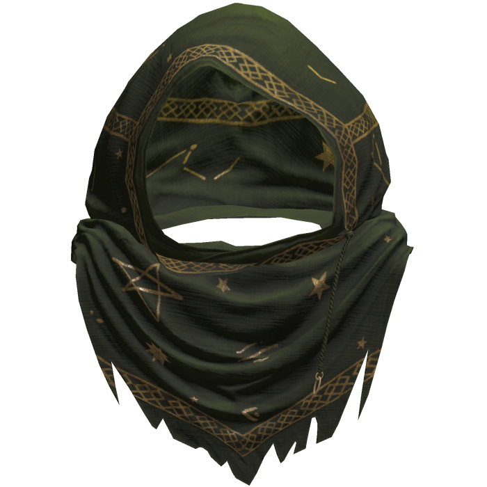 Green Sorcerer Distressed Rune Hood