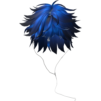 Y2K emo boy with headphones, blue hair