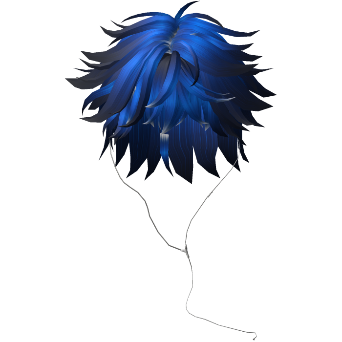 Y2K emo boy with headphones, blue hair