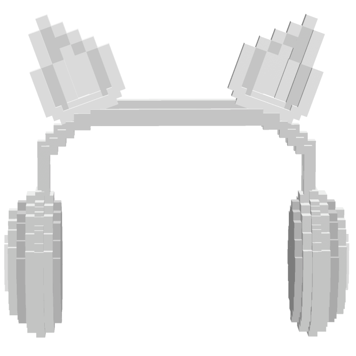8bit White Headphones