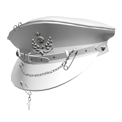 White Goth Captain Hat