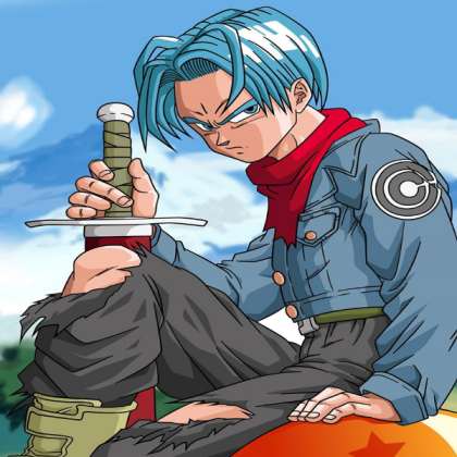 dragon ball super future blue hair trunks Roblox decal