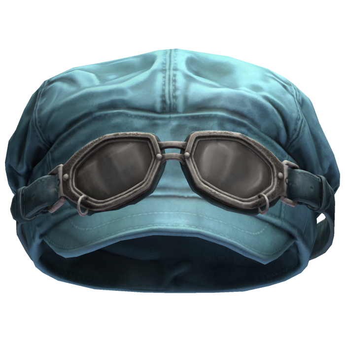 Teal Leather Aviator Hat with Goggles