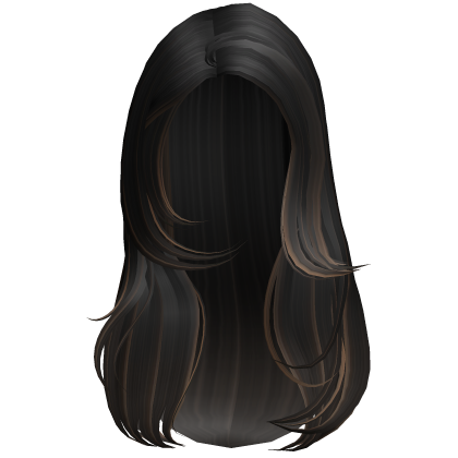 Black Long Side Part Layered Blowout w/ Highlights Roblox item