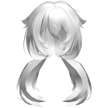  Low Twintails Hair Droopy Cat Ears- White  Roblox item