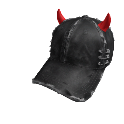Punk Devil Horn Cap Black Grunge Emo Y2K