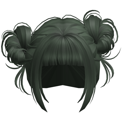 Cute Messy Space Buns (Dark Green) Roblox item