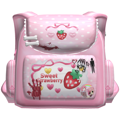 ♡ ꒰ cutecore creepy sweet strawberry backpack┊3.0