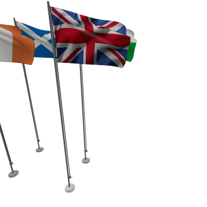 4 Flags of uk (England, ireland, wales, scotland)