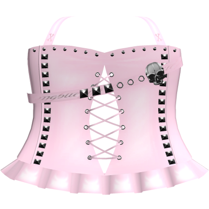 gothic emo pink studded skull dress Roblox item