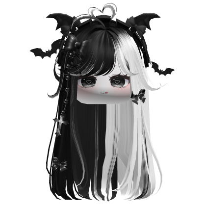 Vamp Straight  Hair w/Headband (Black&White)
