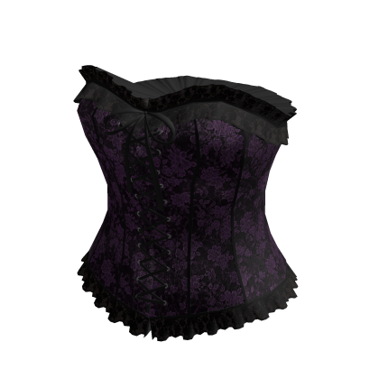Floral Lace-Up Corset Top (Purple)