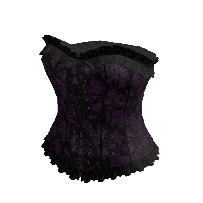 Floral Lace-Up Corset Top (Purple)