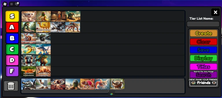 Tier List Creator Play On Roblox