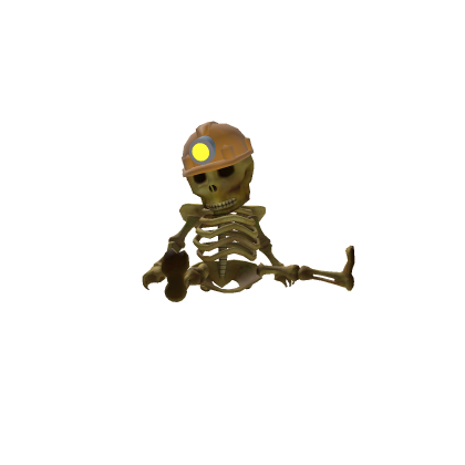 skeleton with miner's hat 