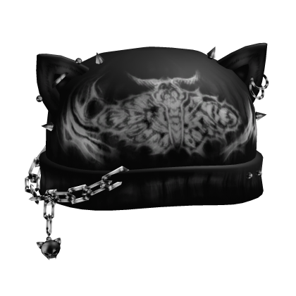 Black White Cute Cat Grunge Spiky Beanie