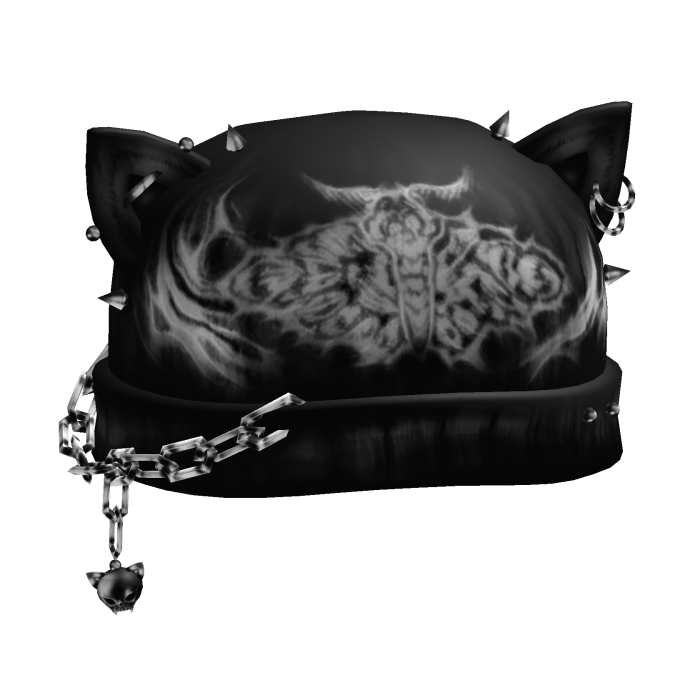 Black White Cute Cat Grunge Spiky Beanie