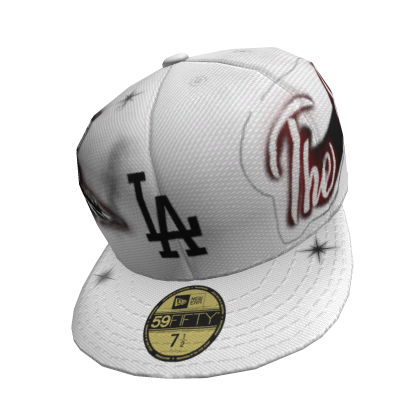 White ScarFace x LA Fitted Cap | Tilted - Roblox