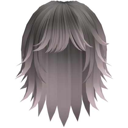 cute messy short moe hair in grey pink Roblox item
