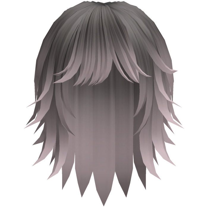 cute messy short moe hair in grey pink