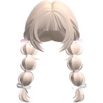 Kawaii Bubble Braids with Ribbons (Beige & PW)