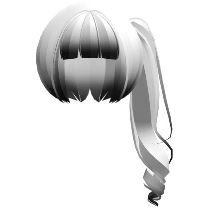 moe neat jirai curly ponytail w bangs white black
