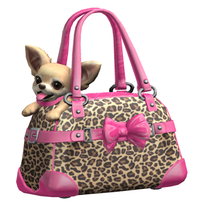 Leopard & Pink Chihuahua Dog Bag 2000s Mcbling