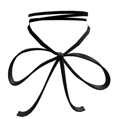 Satin Bow Choker in Black 3.0 Roblox item