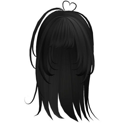 shoujo anime hair with heart cowlick black Roblox item