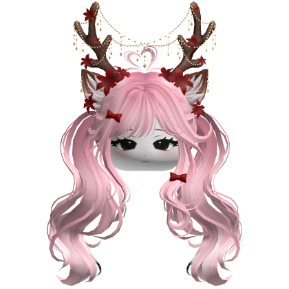 Ethereal Christmas Fairy Fawn Pigtails w/ Antlers