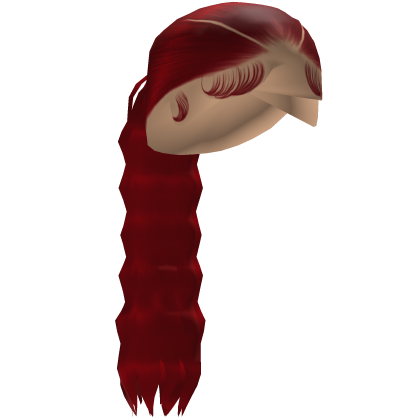 Red V Part Low Crimped Ponytail