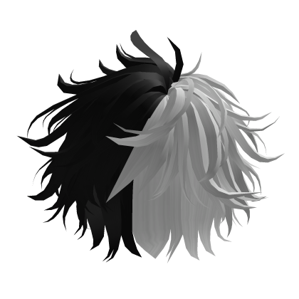 Black & White Split Messy Anime Hair